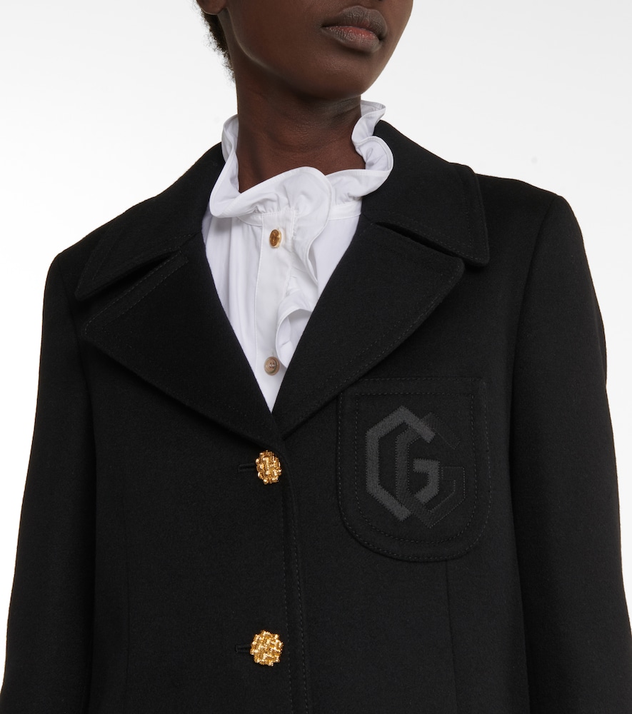 Gucci Double G embroidered wool coat