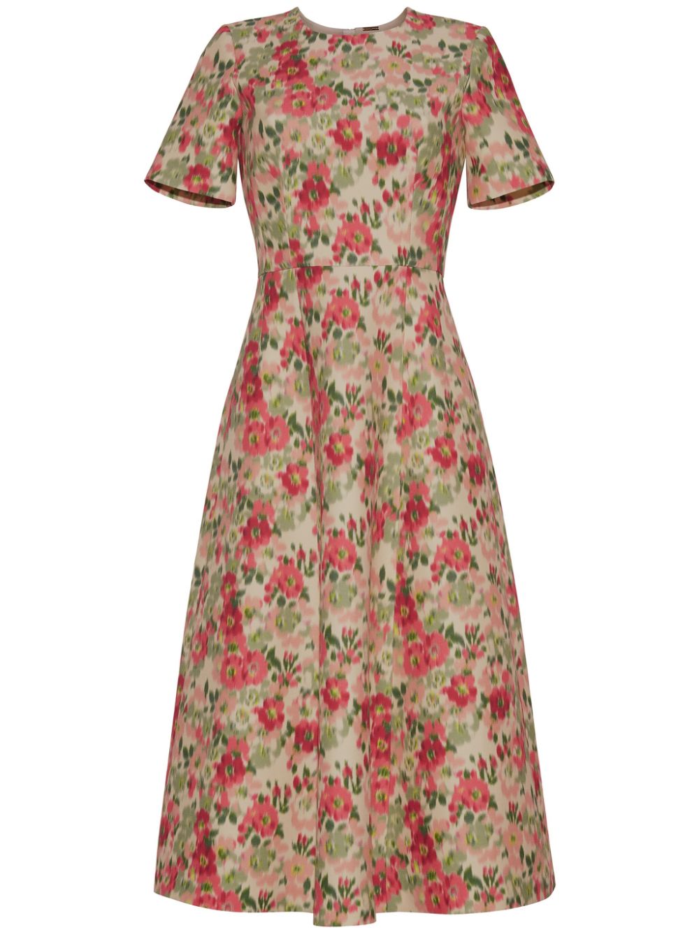 Eloise floral-print flared dress - Neutrals