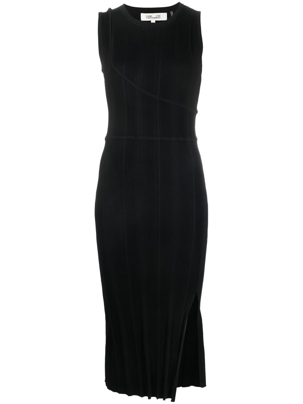 Sleeveless midi dress - Black
