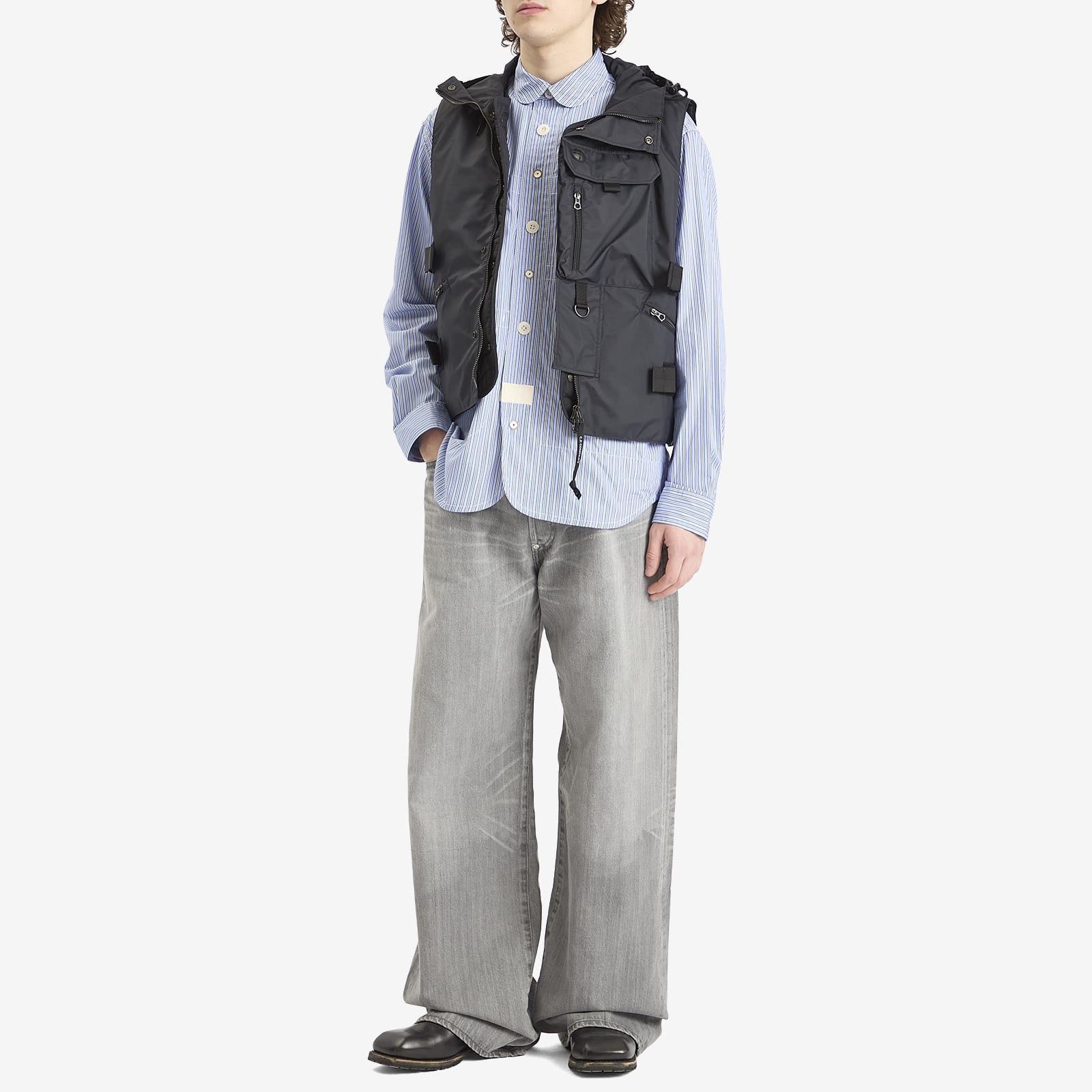 Junya Watanabe MAN Men's x C.P Company Nylon Laminated Smock Vest in Black