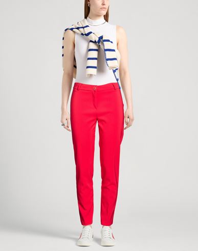 Woman Pants Red Size S Polyester, Elastane