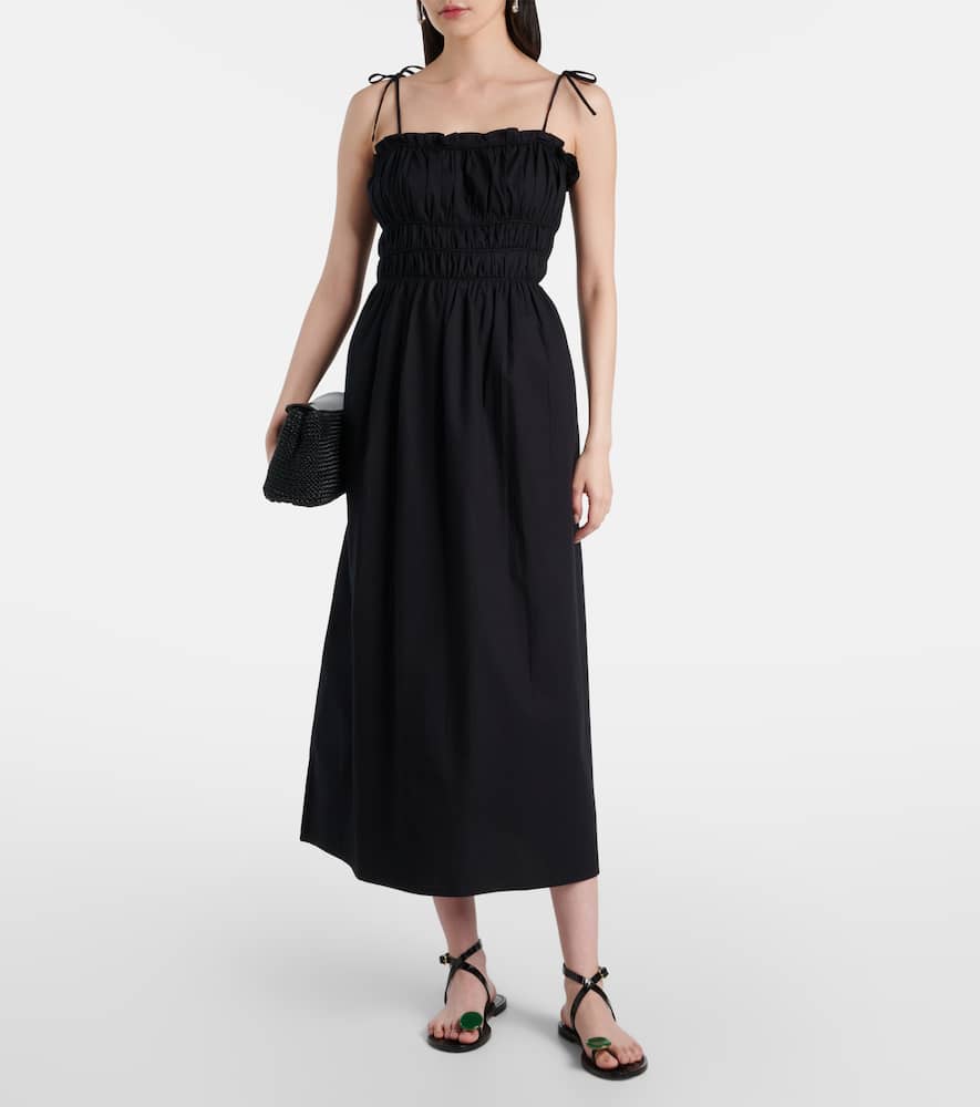 Ophelia smocked cotton midi dress
