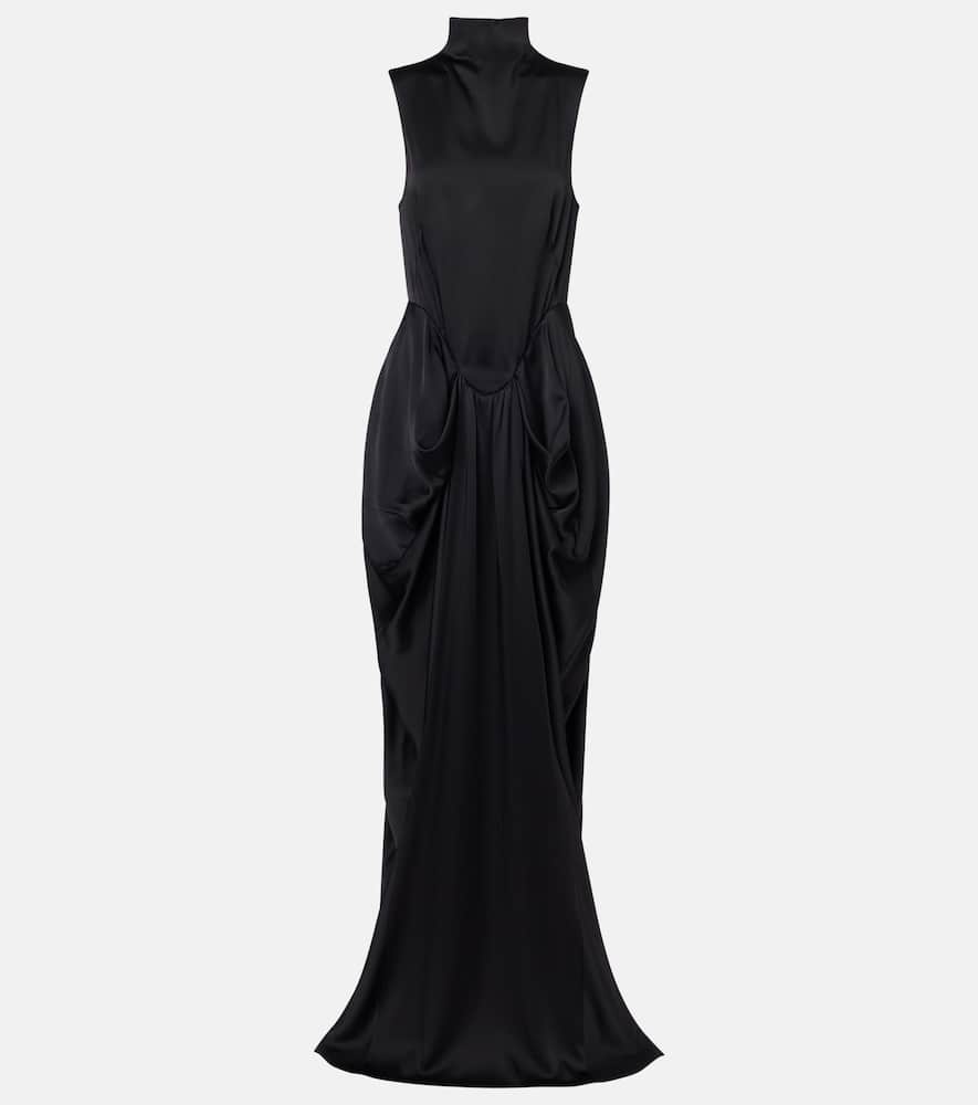 Draped satin gown