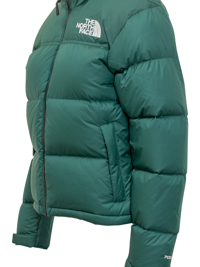Green Logo Puffer Mock Collar Jacket