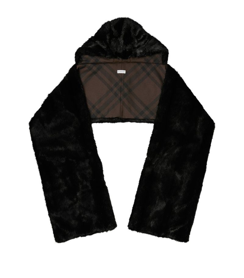 Faux-Fur Hooded Scarf