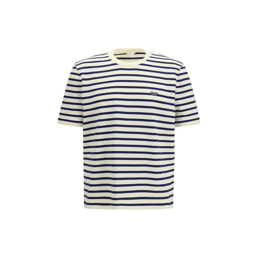 Striped Cotton T-Shirt — Blue