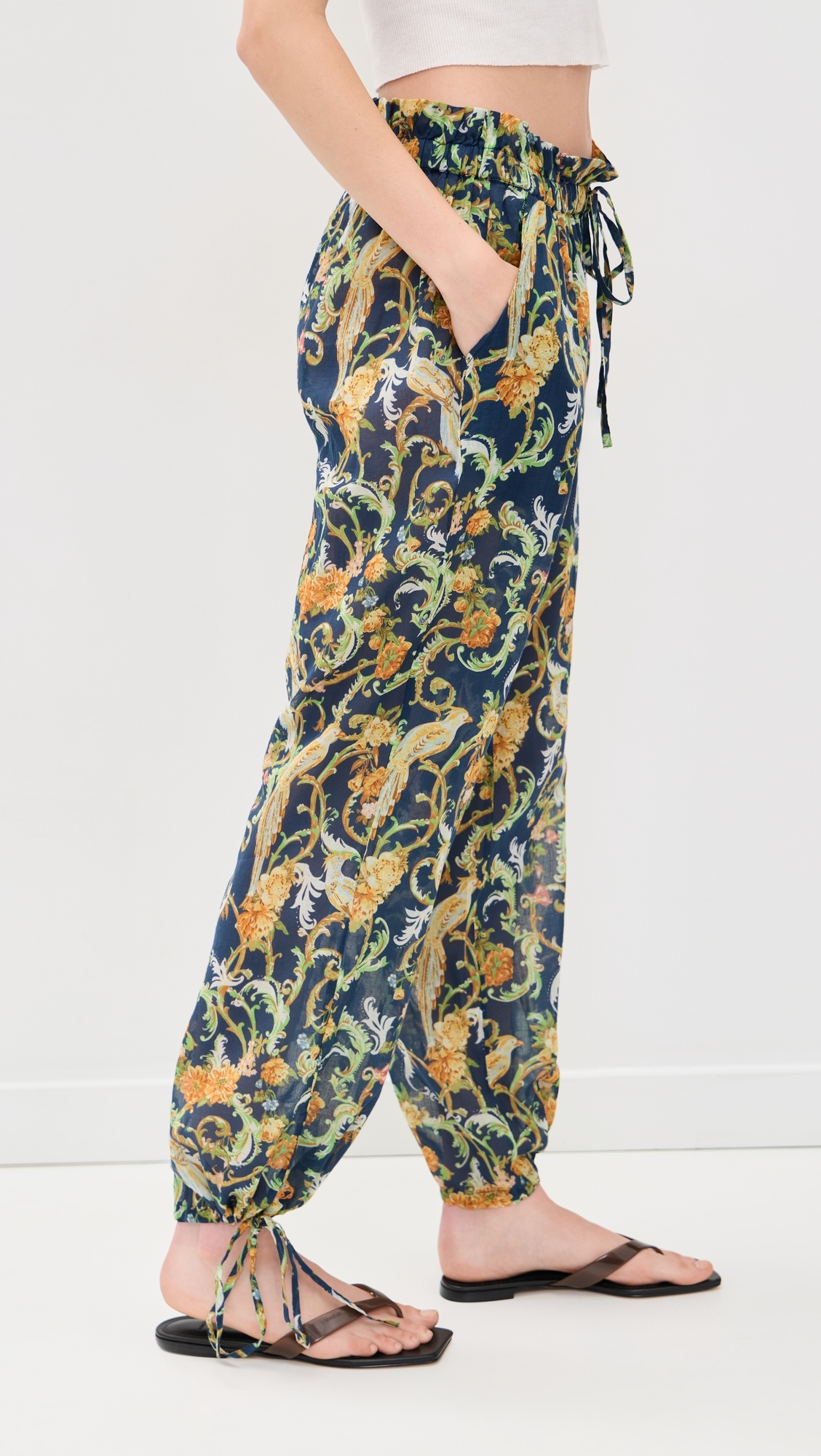 Beach Pants Royal Birds Navy