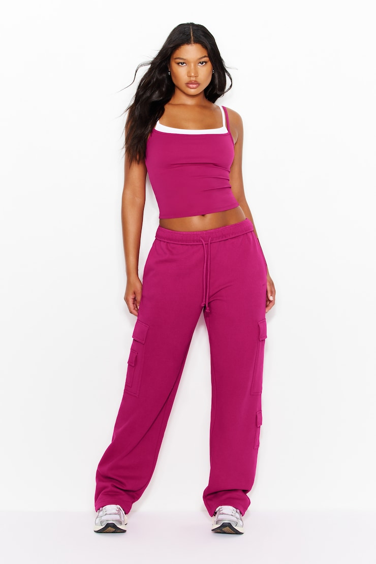 UltraFleece Cargo Sweatpants - Pink - Women Clothing