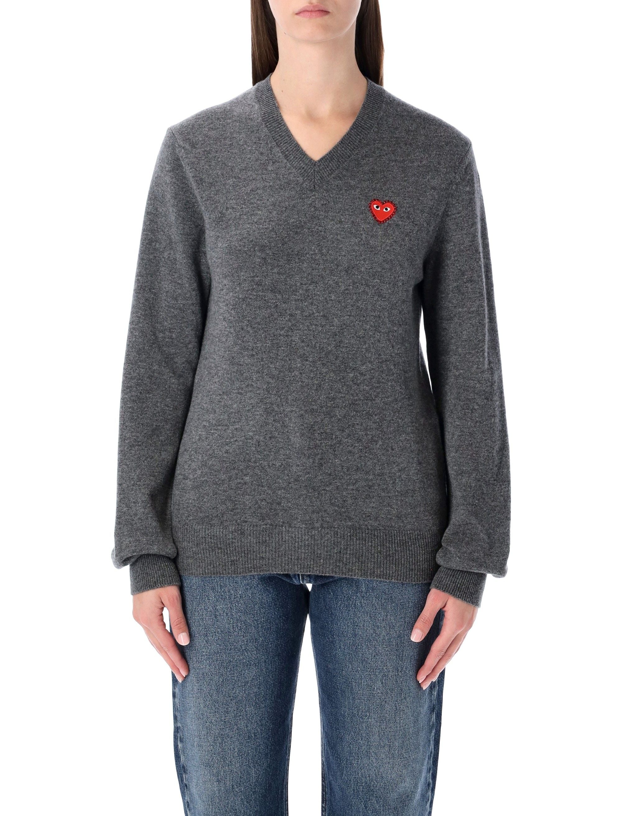 V-Neck Pullover Red Emblem
