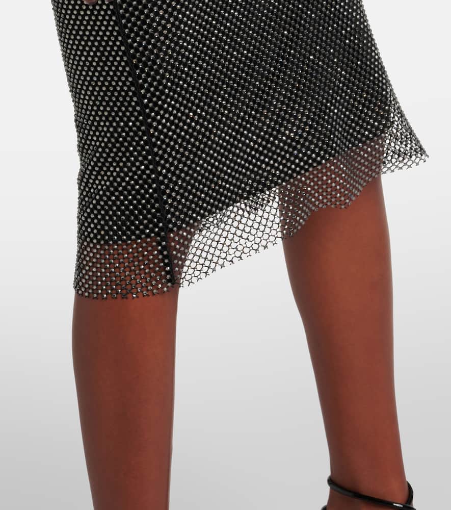 Sportmax Valdai embellished fishnet crop top