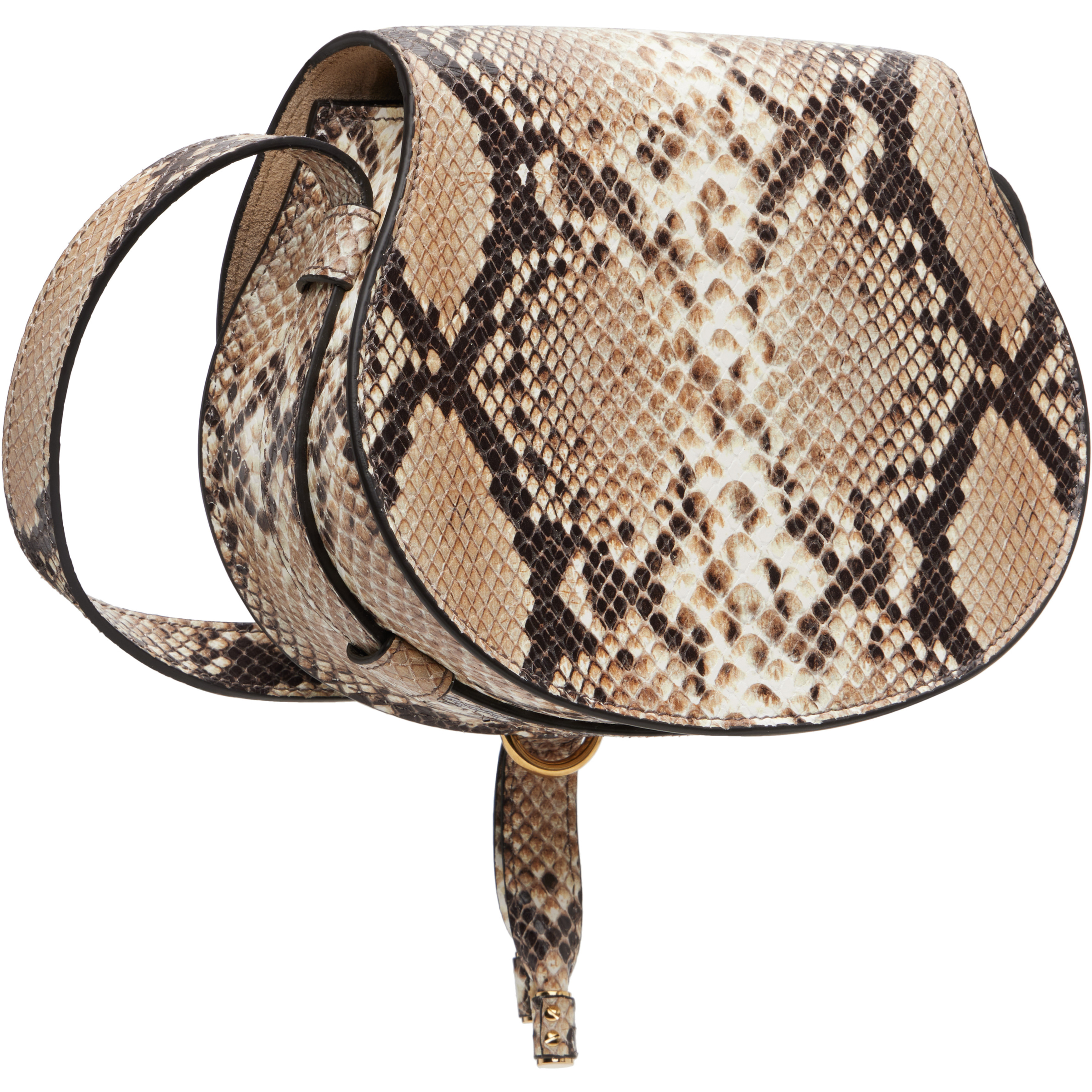 Beige Small Marcie Saddle Bag