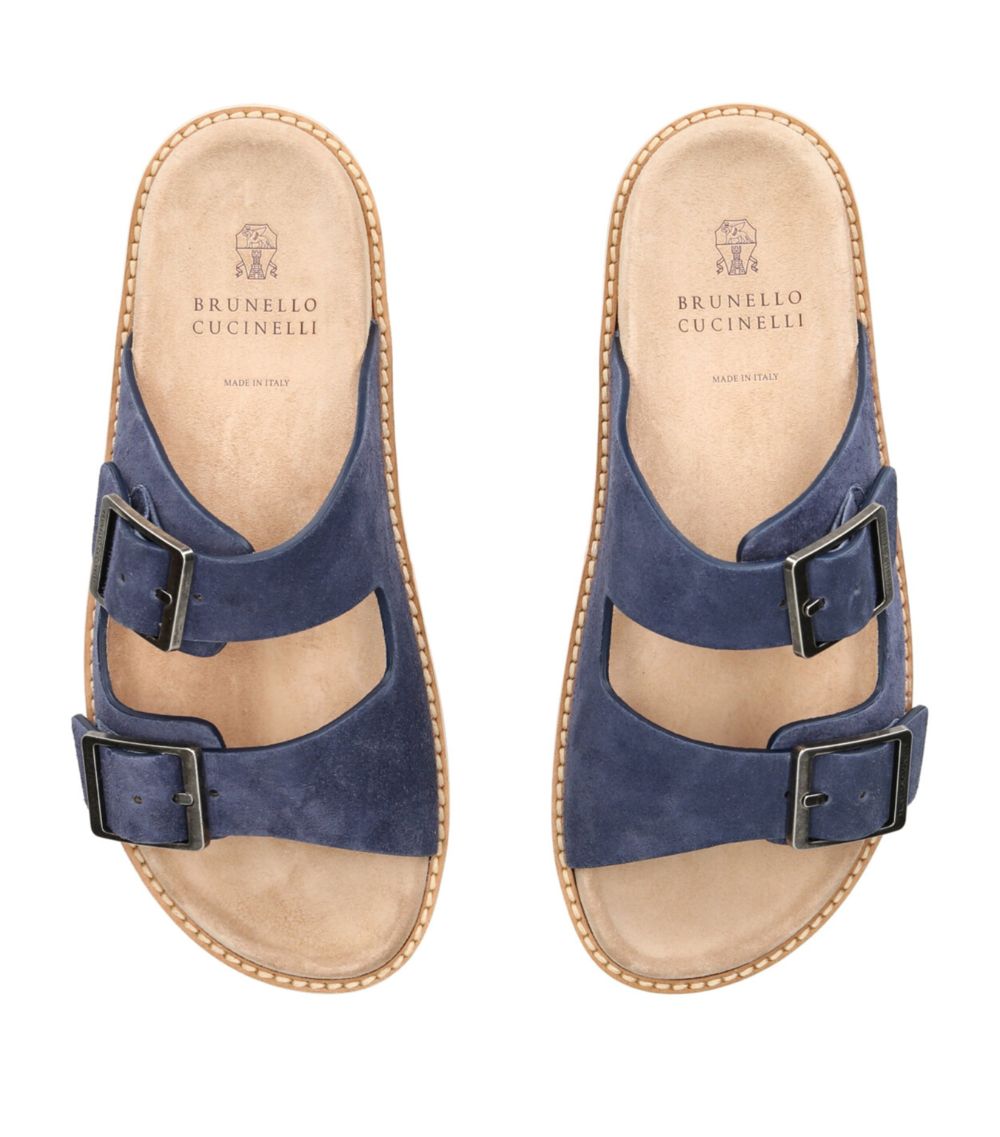 Suede Double-Strap Sandals