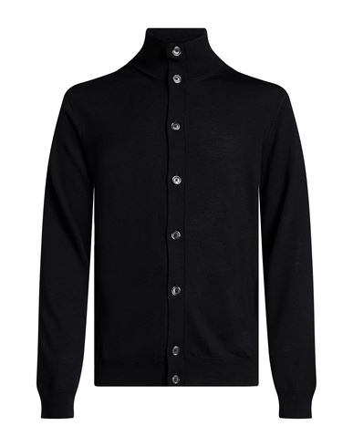 Man Cardigan Black Size 38 Merino Wool