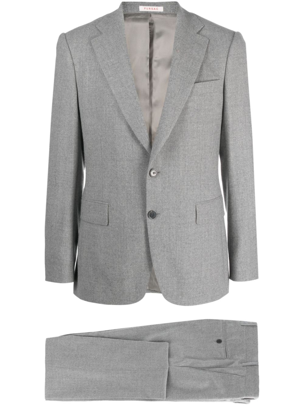 Mélange-effect single-breasted suit - Grey