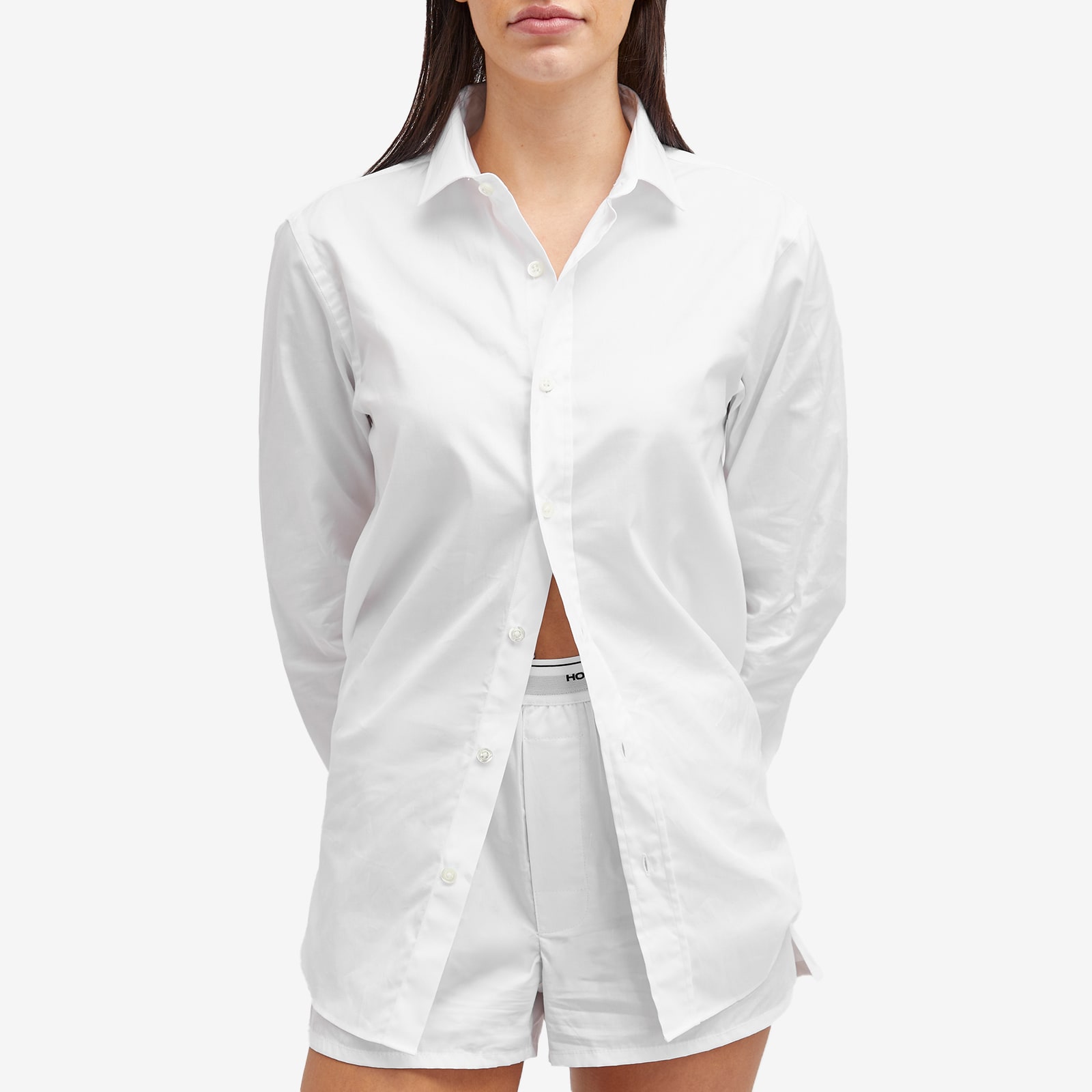 Women's Classic Shirt in White, Size Medium