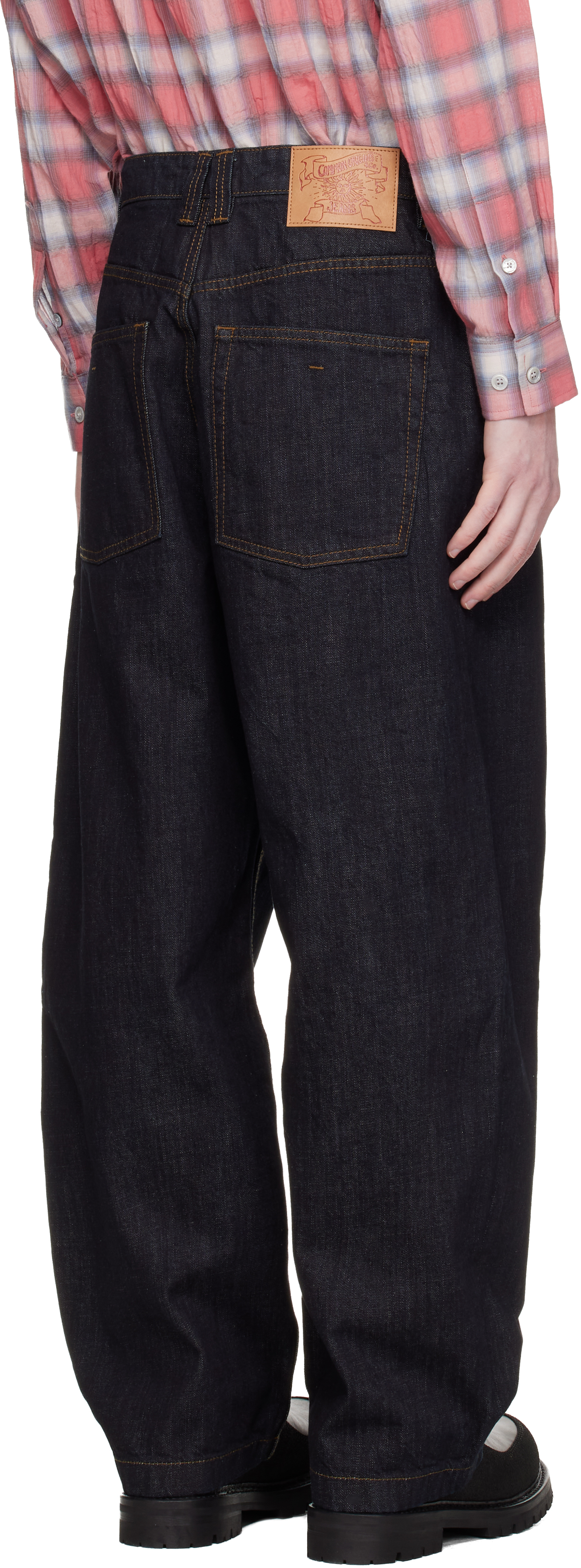 Navy Washed Baggy Fit Jeans