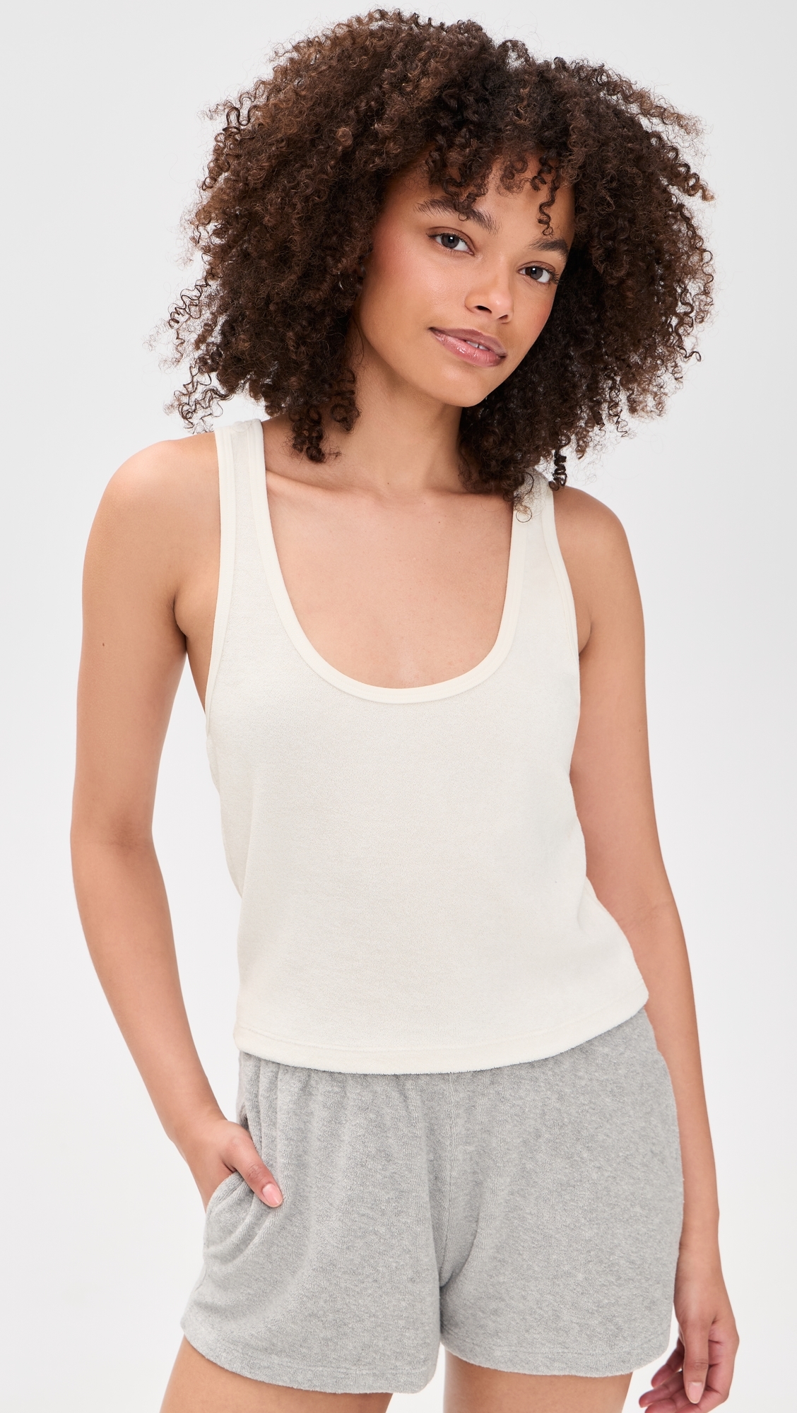 Tia Racerback Tank Top Ivory