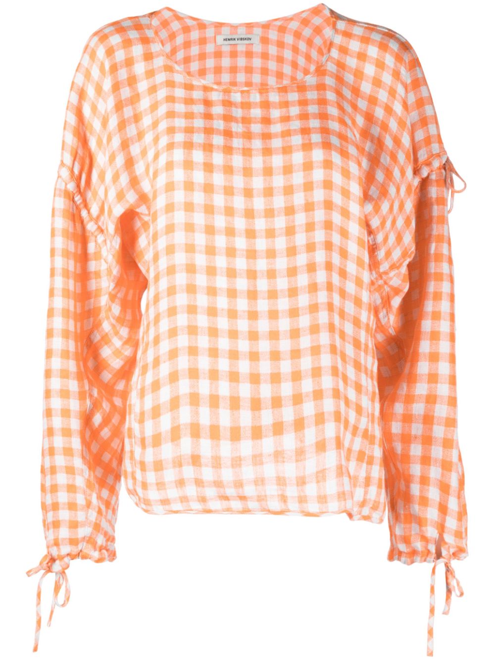 Tapas check-print blouse - Orange