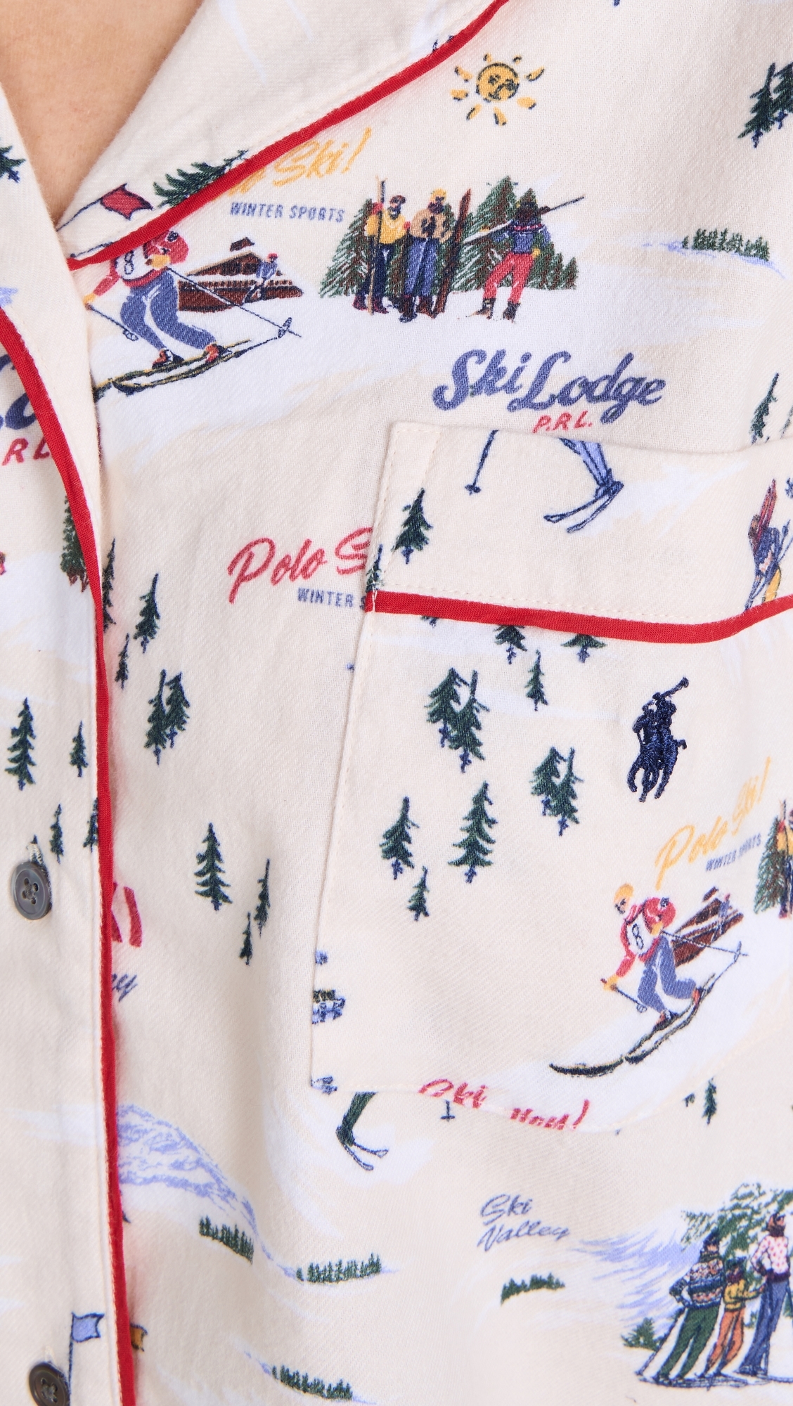 Flannel Pajama Set Ski Slopes