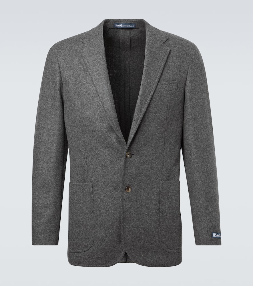 Wool-blend flannel blazer