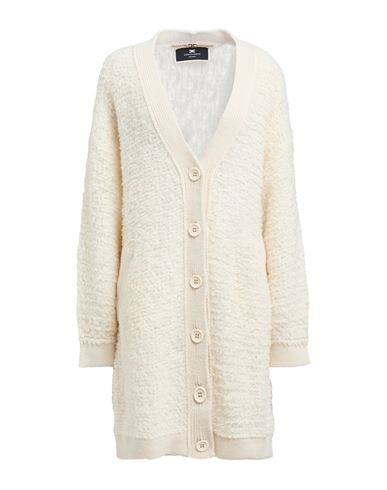 Elisabetta Franchi Woman Cardigan Ivory Size 6 Wool, Polyamide