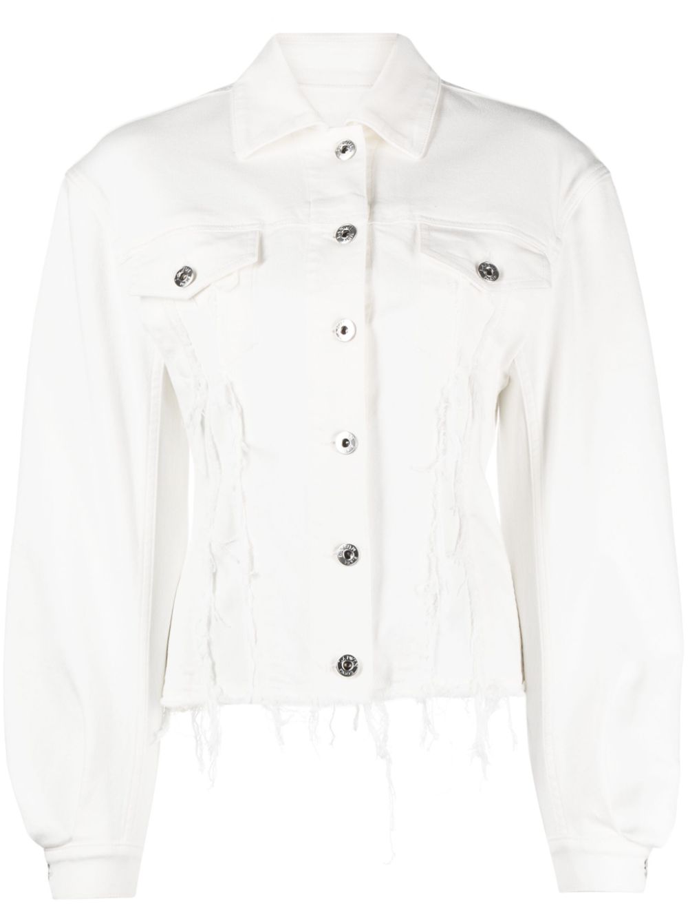 Distressed denim jacket - White