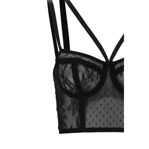 Point d'esprit tulle corset - Black