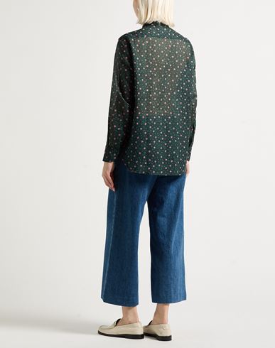 Woman Shirt Dark green Size 10 Cotton