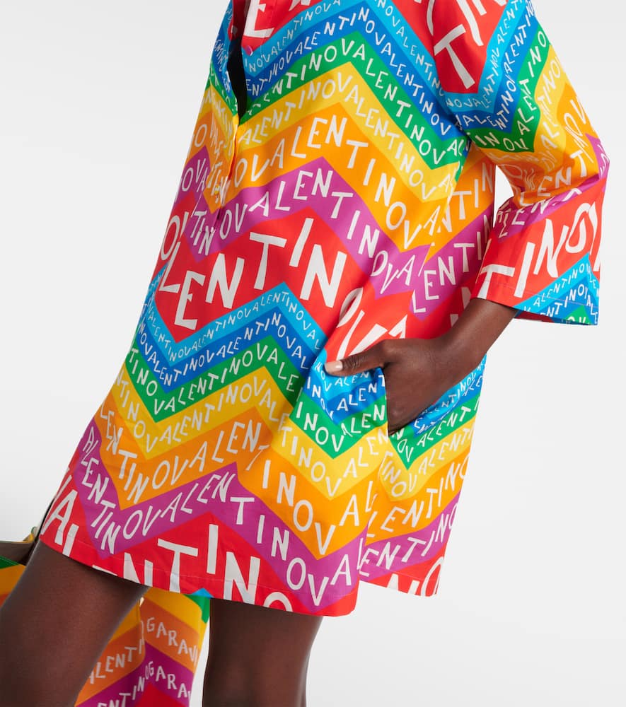 Logo cotton shirt dress