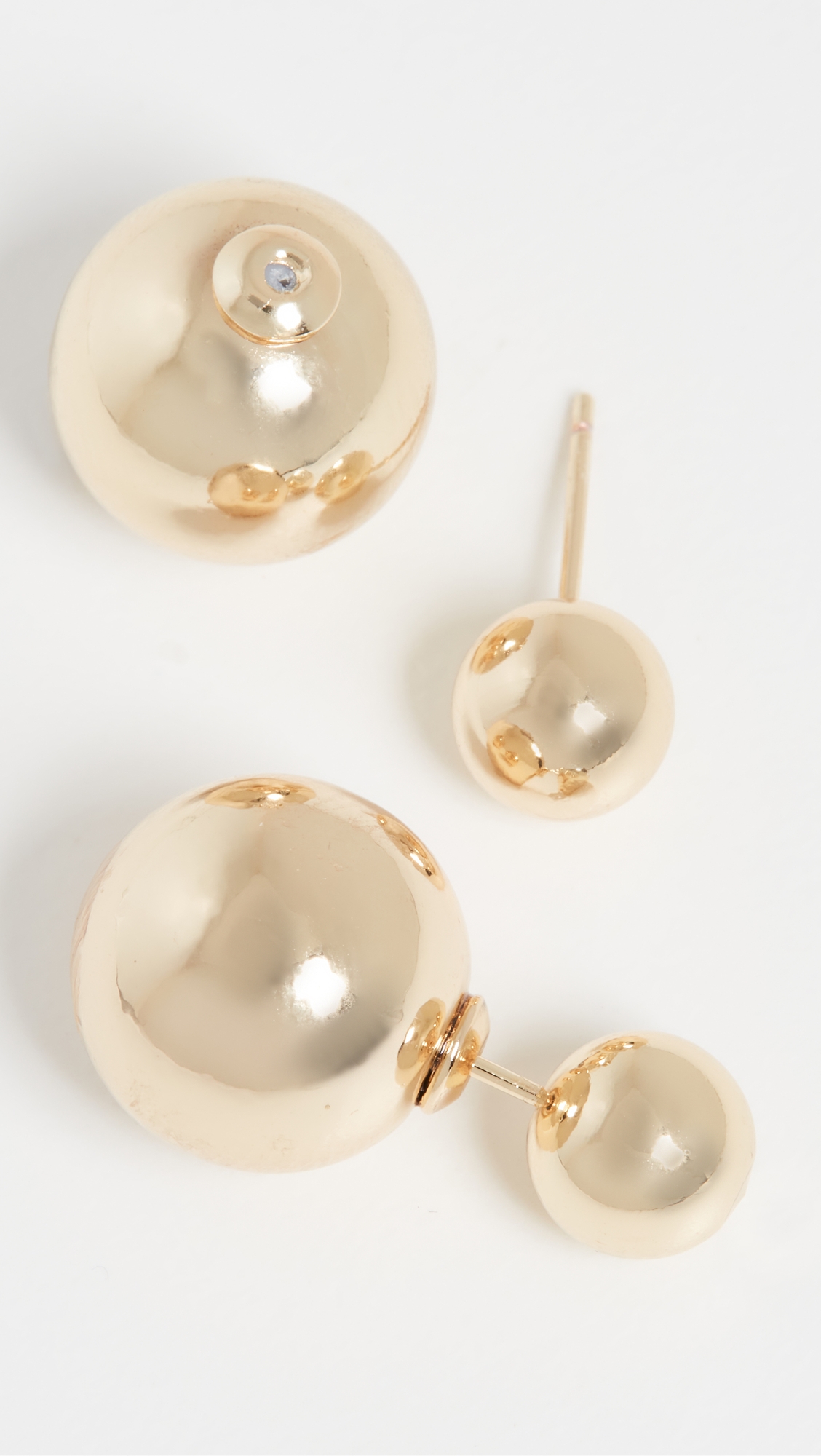 Double Ball Earrings Gold One Size