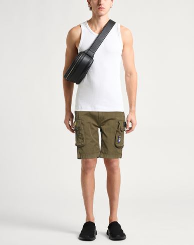Man Shorts & Bermuda Shorts Military green Size 29 Cotton, Elastane