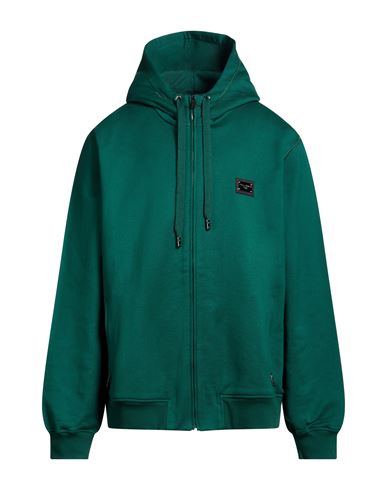 Man Sweatshirt Green Size 44 Cotton