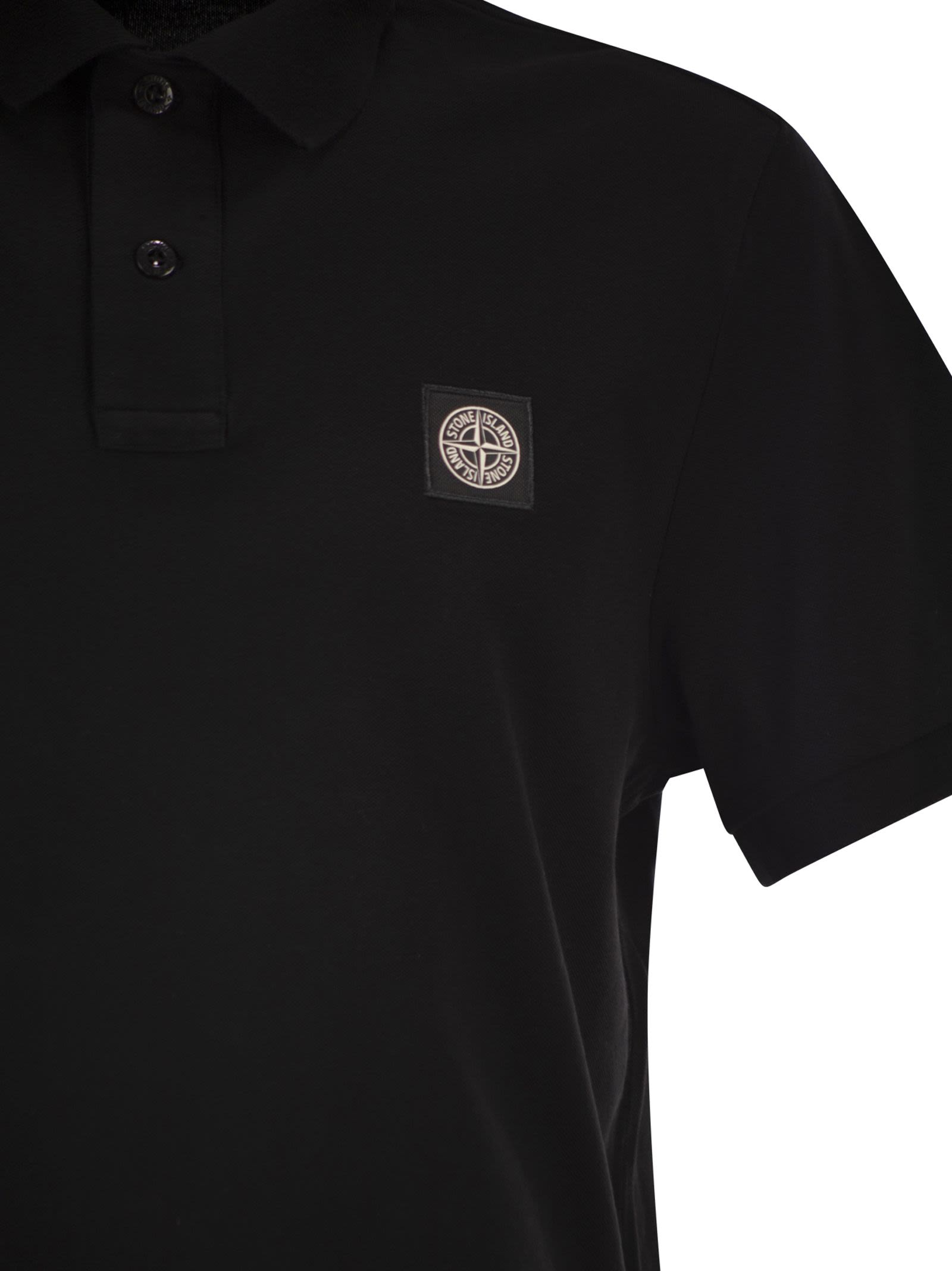 Stone Island Regular Fit Short Sleeved Polo Shirt With Compass Patch