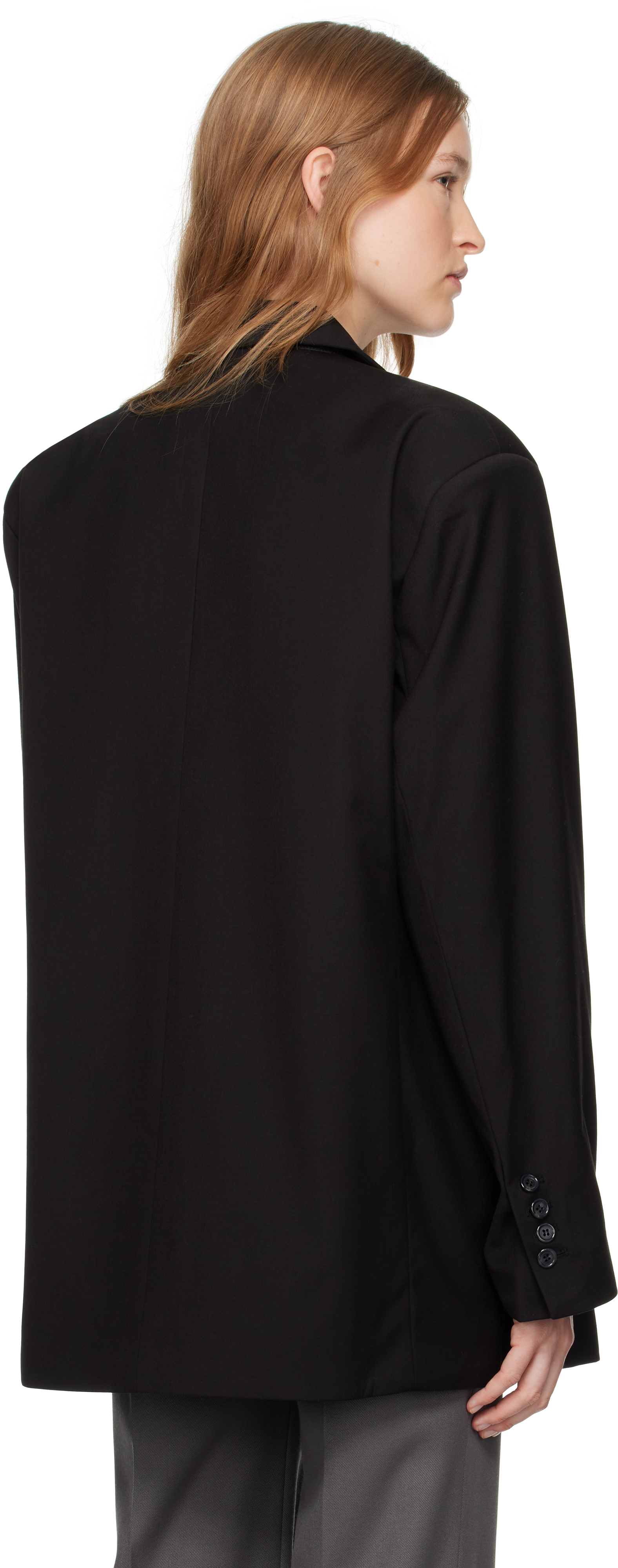 The Frankie Shop Black Gelso Oversized Blazer