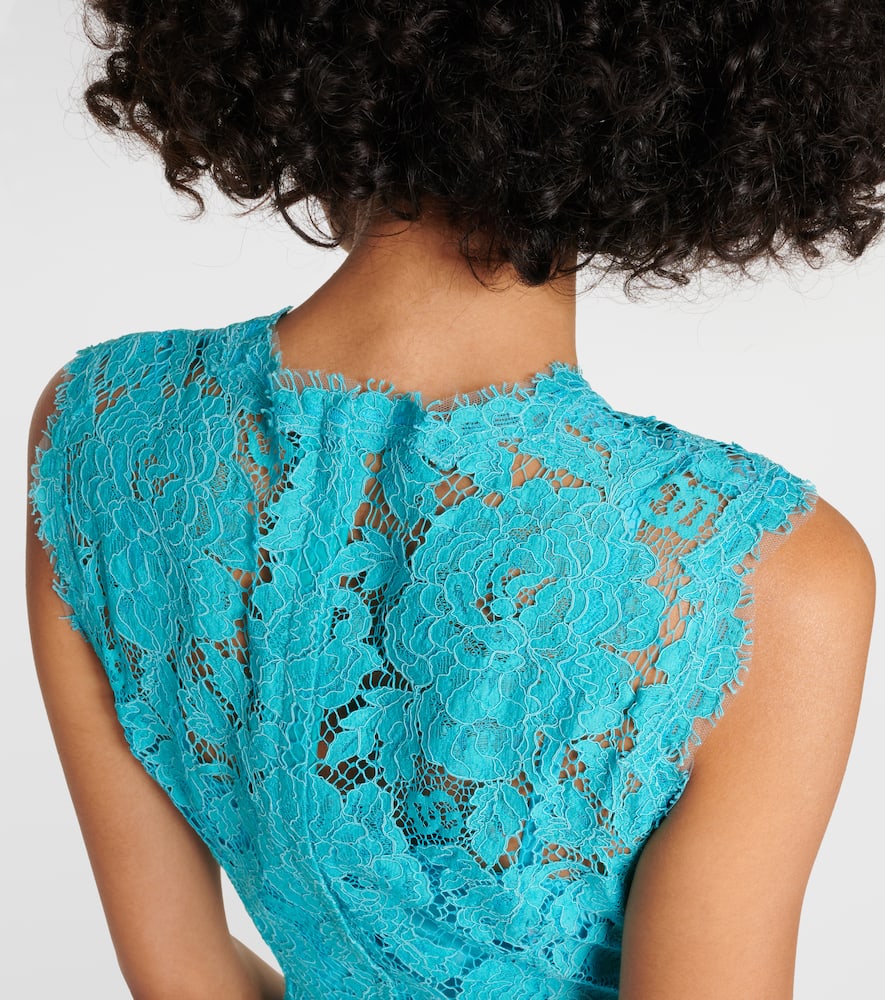 Cotton-blend lace midi dress