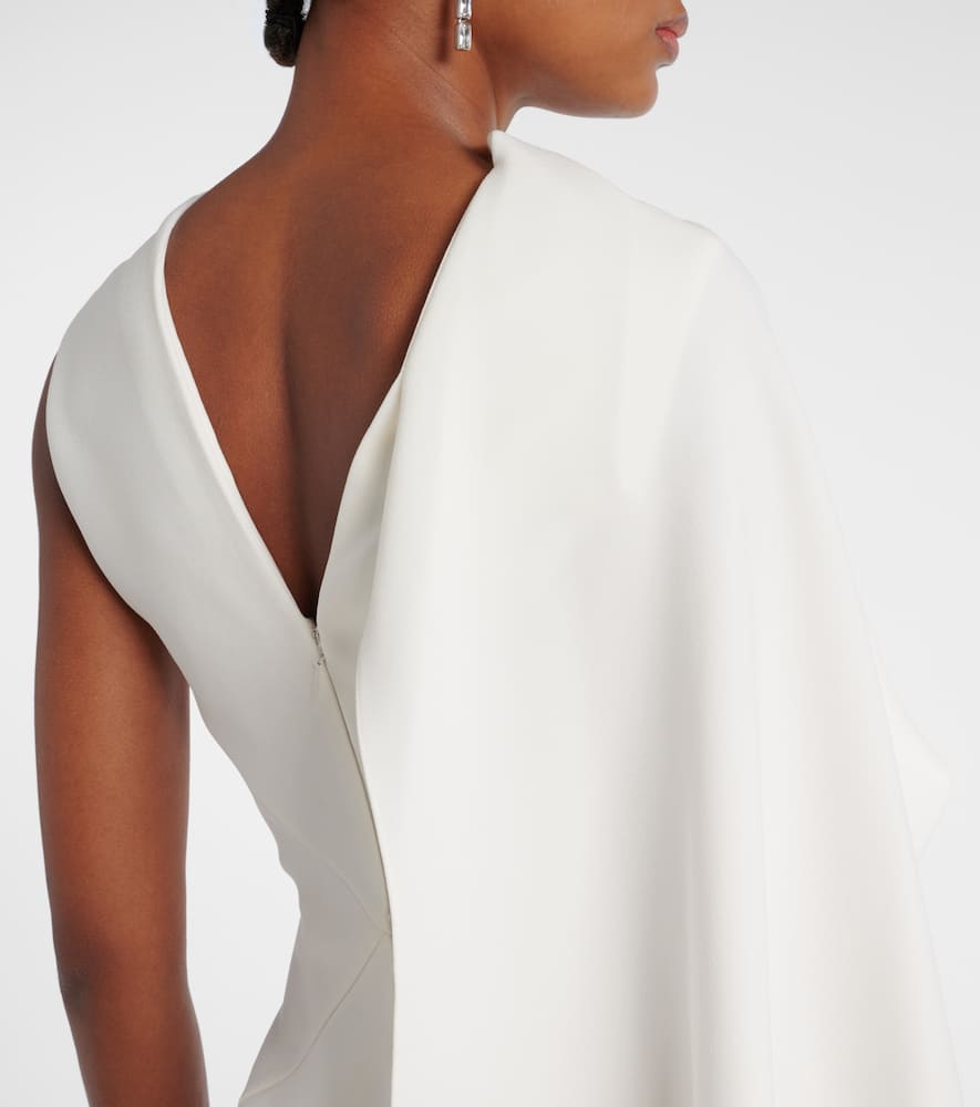 Bridal Edith draped crêpe midi dress