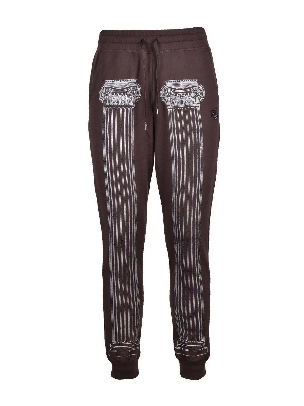 Relaxed Fit Cotton Sweatpants with Classic Column Prints