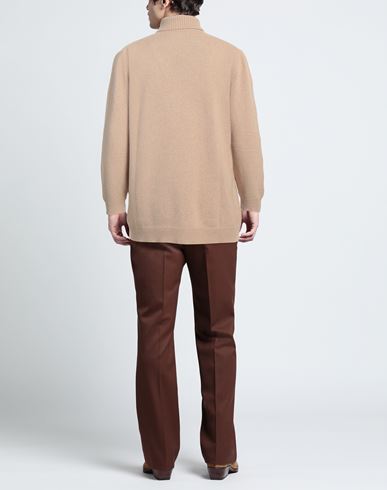 Man Turtleneck Sand Size XXL Wool, Polyamide