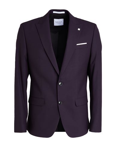 Man Blazer Dark purple Size 40 Polyester, Virgin Wool, Elastane