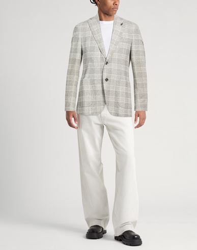 Man Blazer Light grey Size 40 Linen, Cotton, Polyester