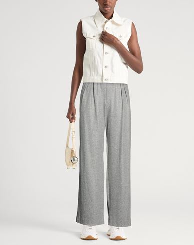 Woman Pants Grey Size L Polyester, Wool, Elastane