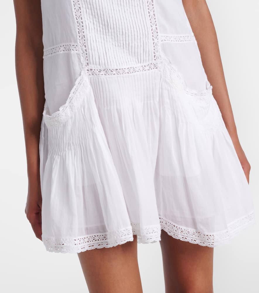 Geraldin lace-trimmed cotton minidress