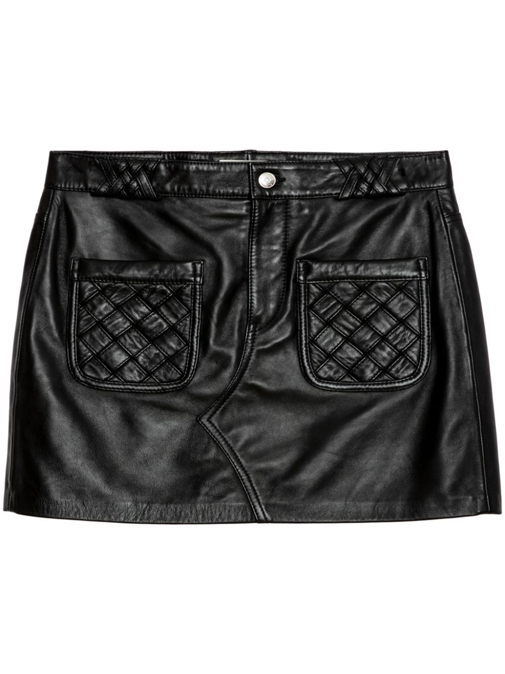 Joana leather mini skirt - Black
