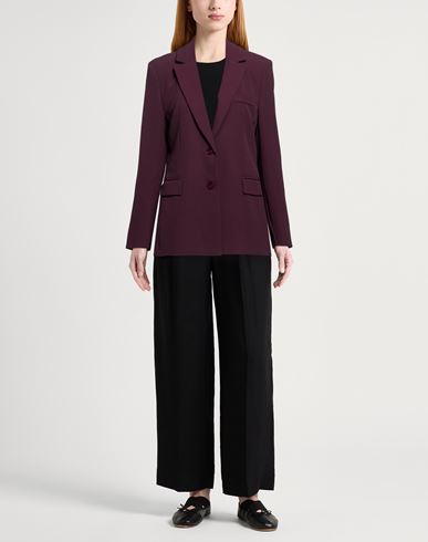 Woman Blazer Plum Size M Polyester, Elastane