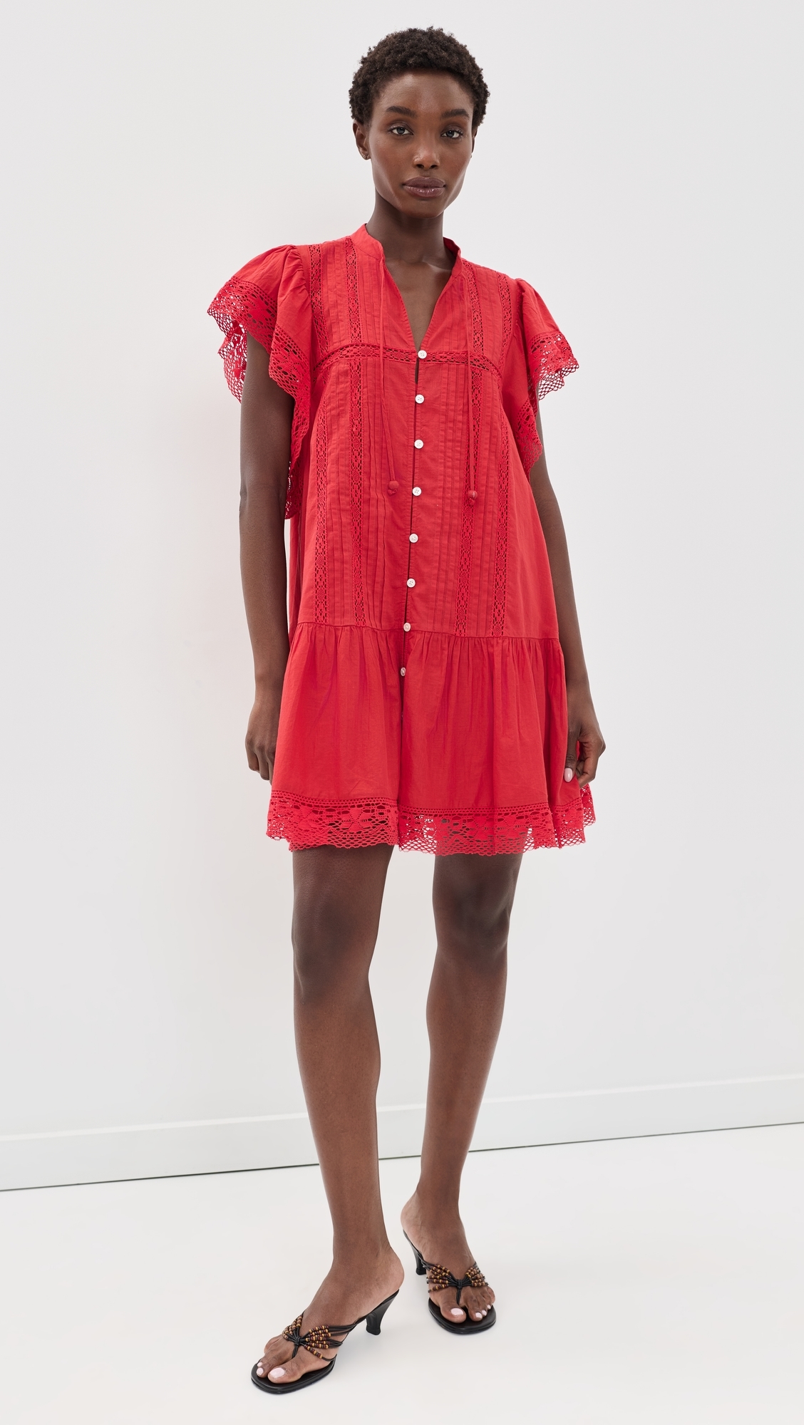 Pippa Solid Mini Dress Red