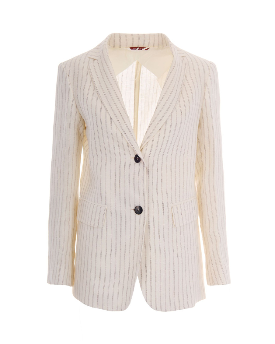 Off White Stripes Notched Lapel Blazer