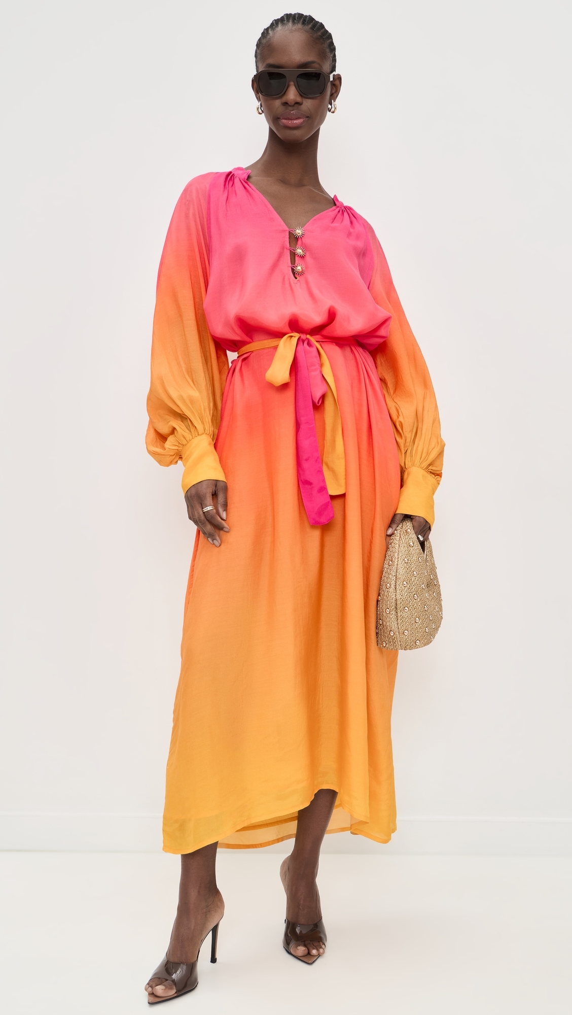Angie Long Dress Bemberg Tie And Dye One Size