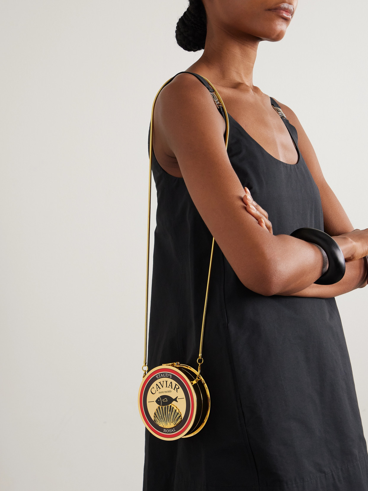 Caviar Enamel Gold-tone Clutch - One size
