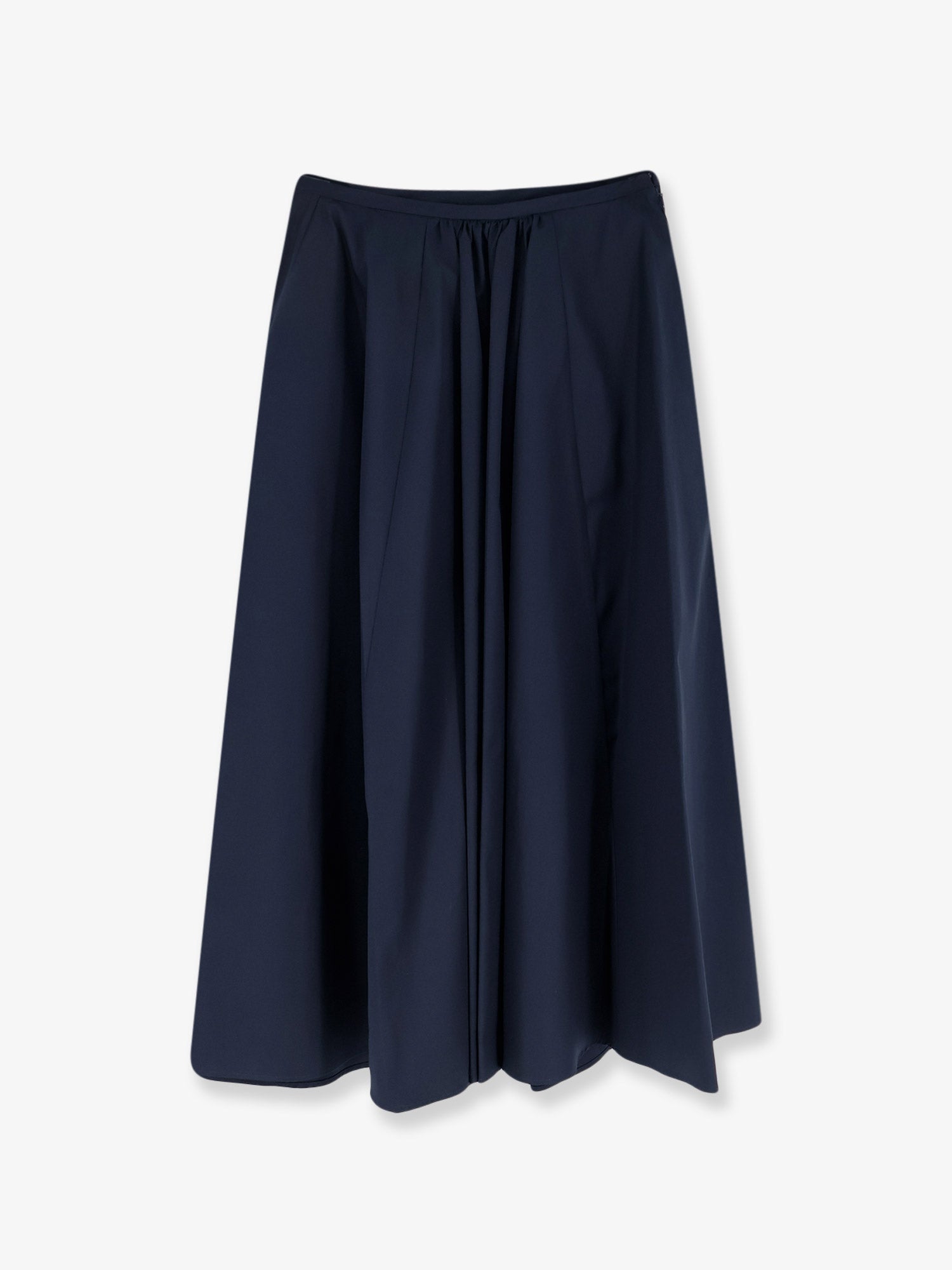 Flared Cotton Skirt — Navy