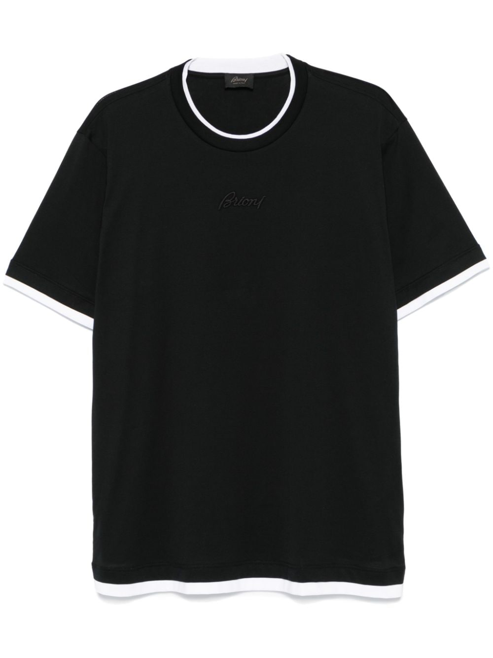 Logo-embroidered T-shirt - Black